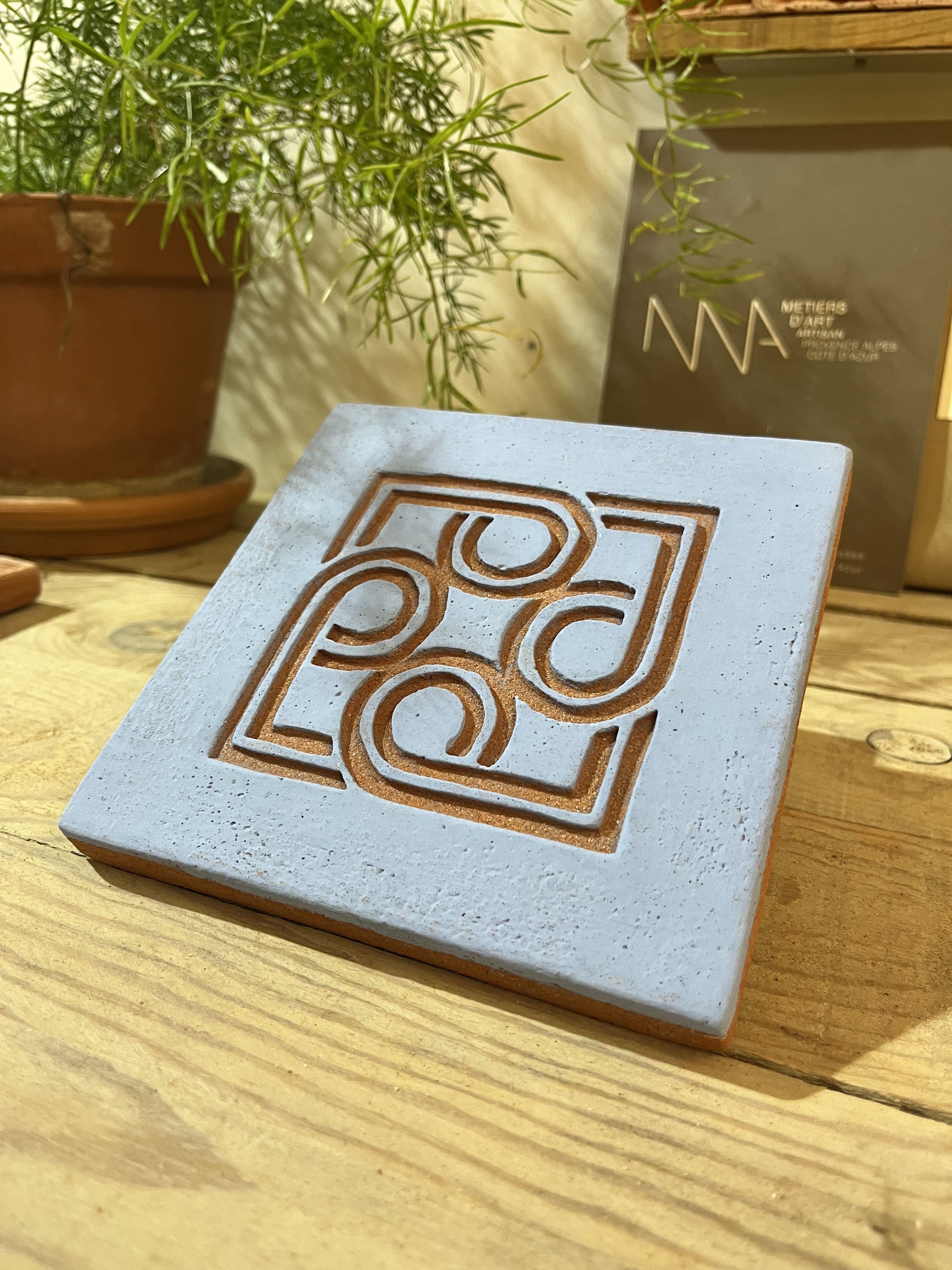 Carreau inspiration Romane — Bleu Cobalt (motif n°16)