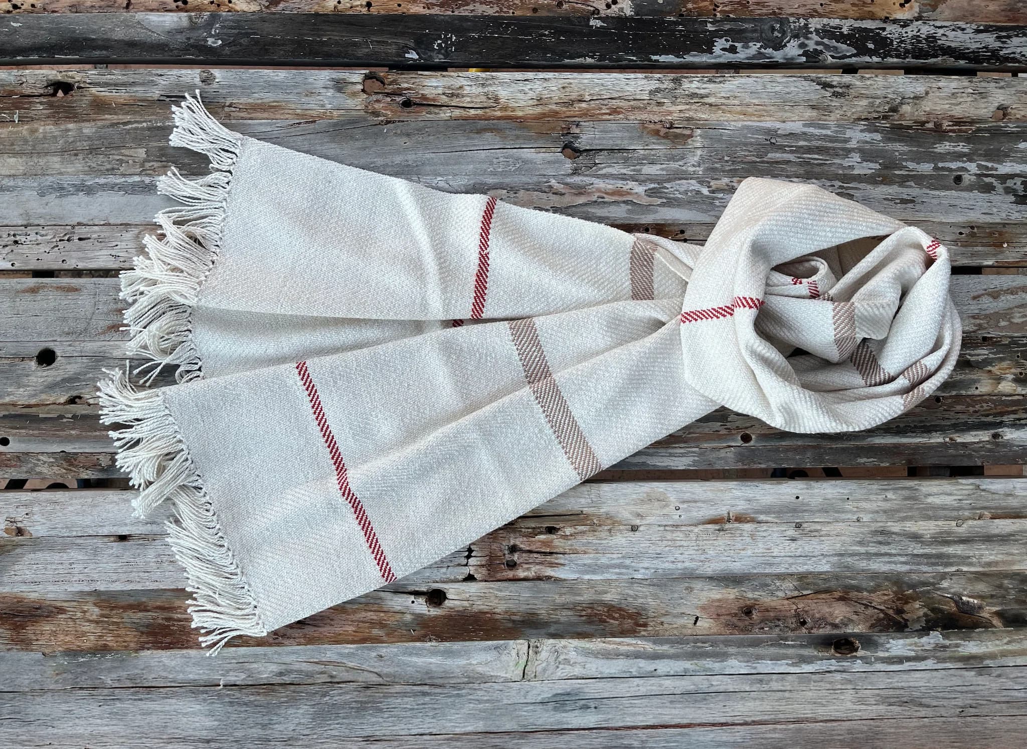 Étole tissée main — 100 % soie de chenille 