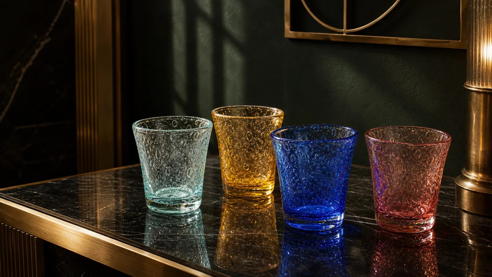 Gobelets en verre soufflé artisanal