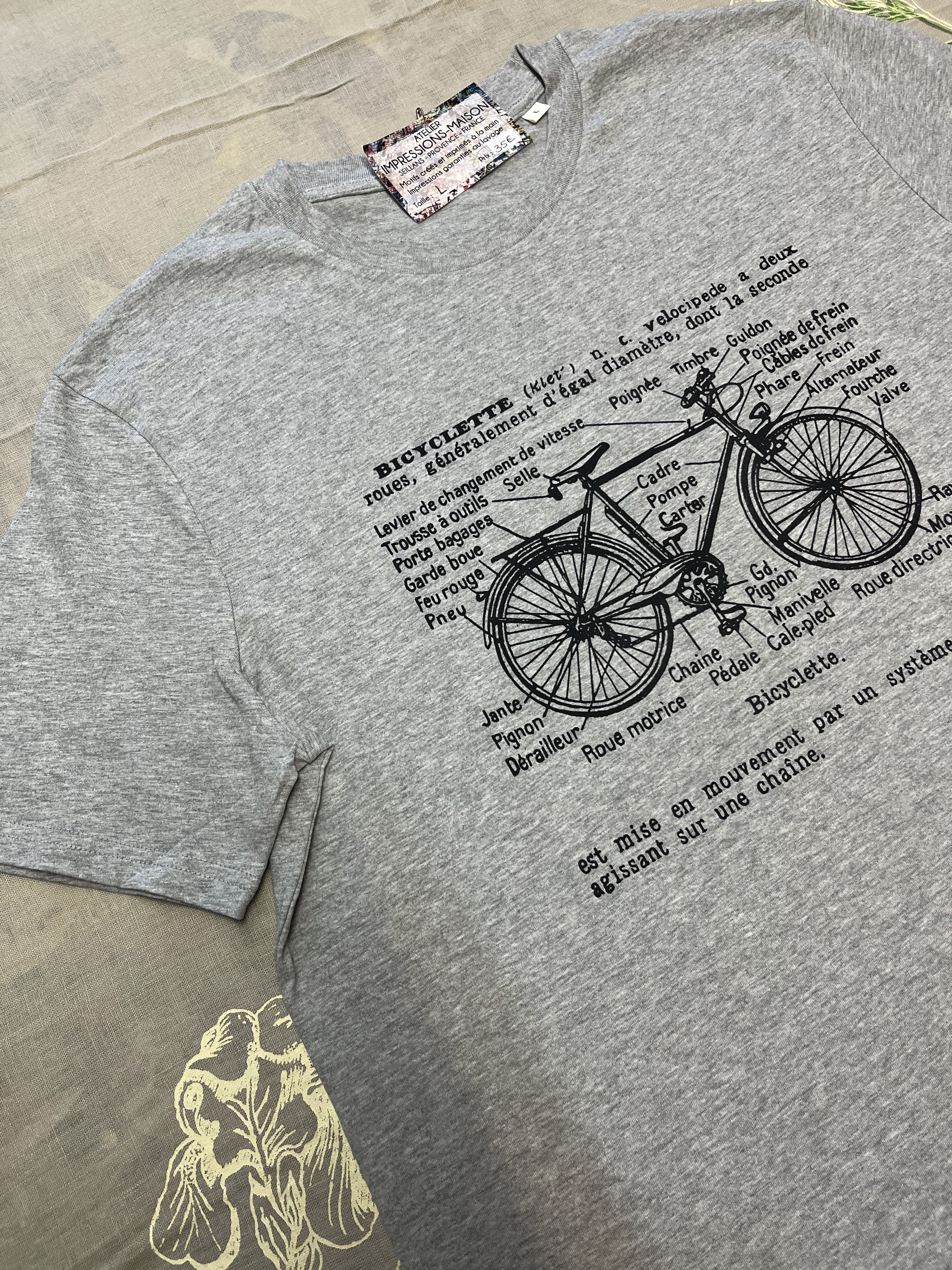 T-shirt sérigraphie artisanale “Bicyclette” image 1