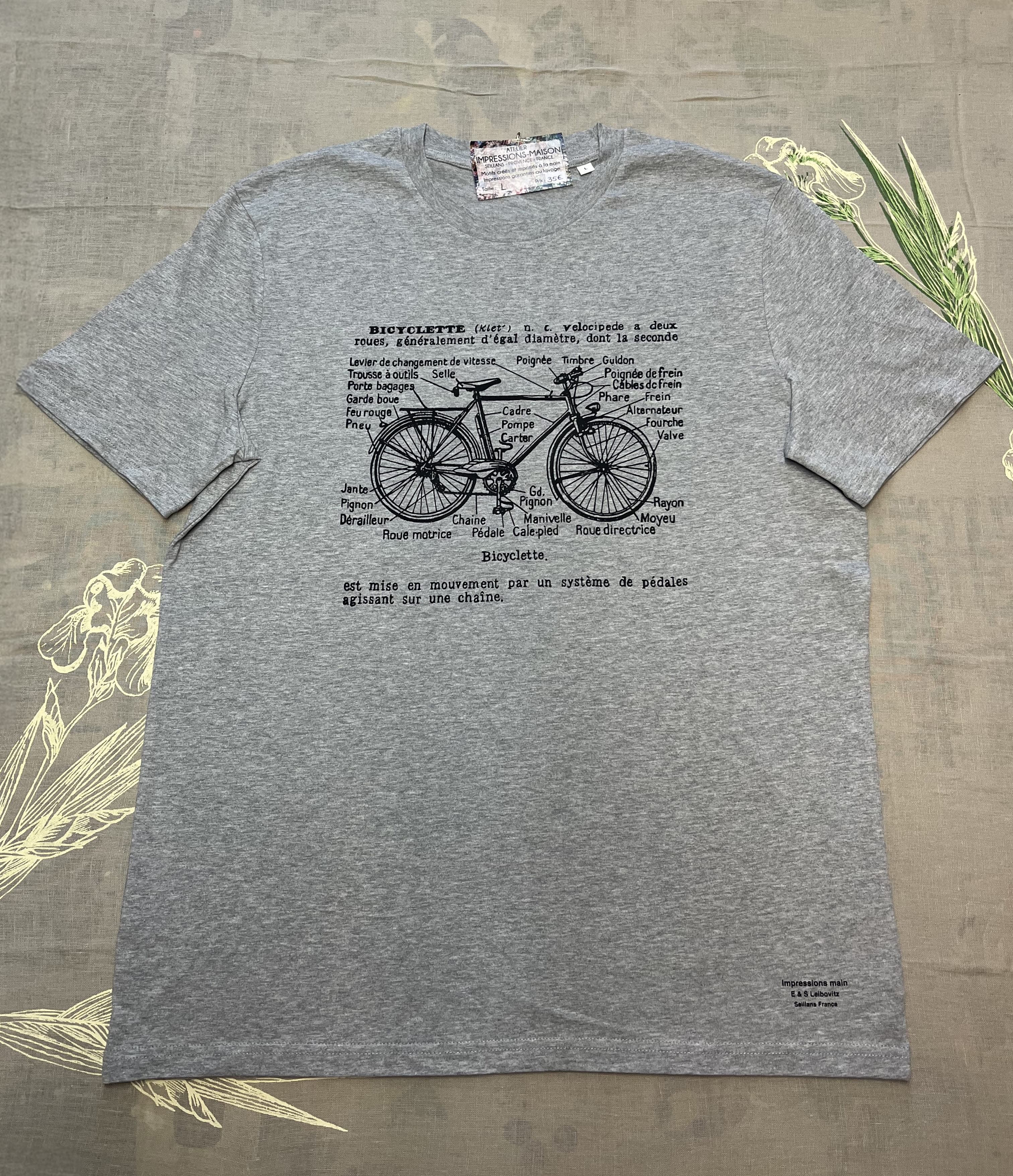T-shirt sérigraphie artisanale “Bicyclette” image 2