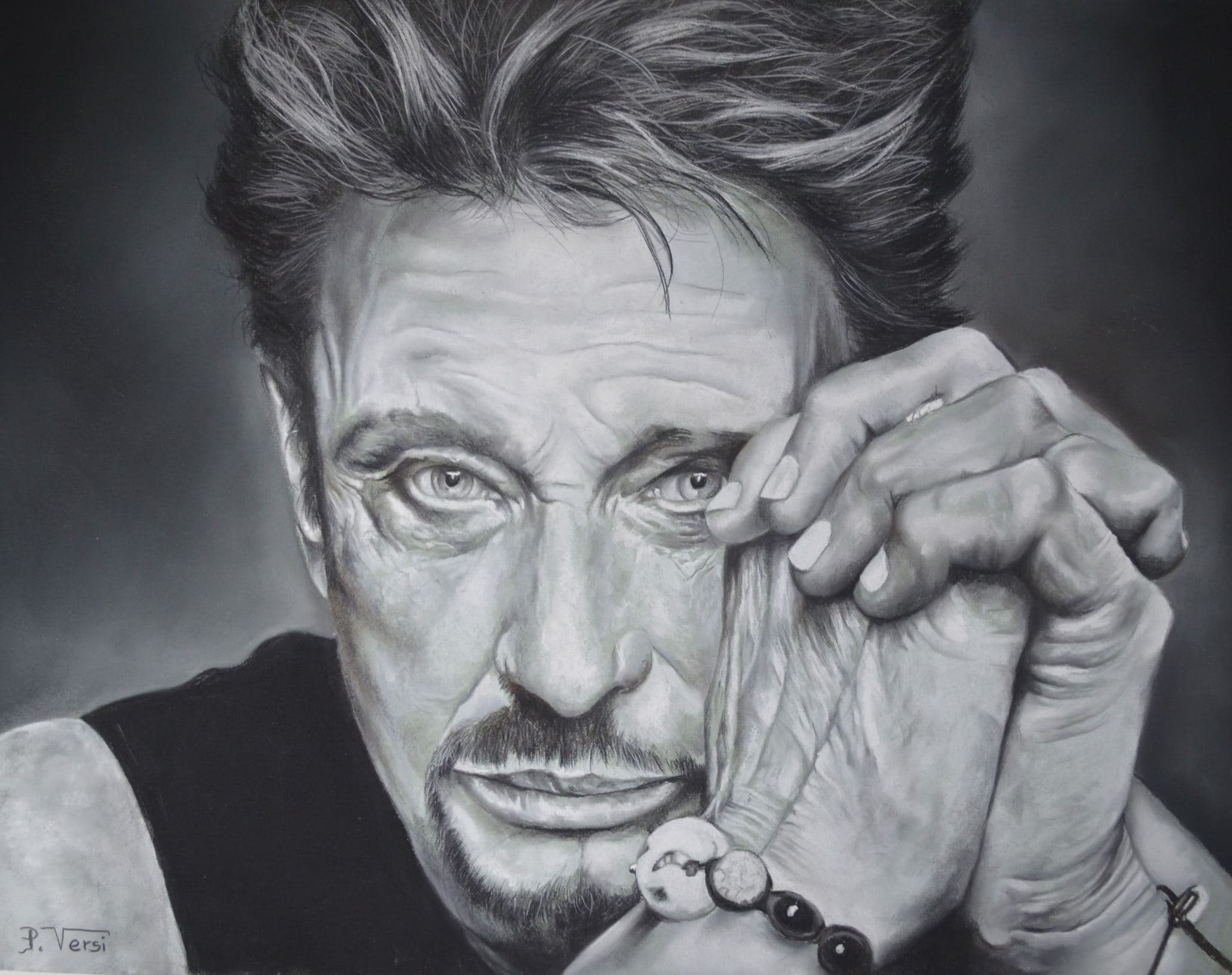 Portrait au pastel - Hallyday image 2