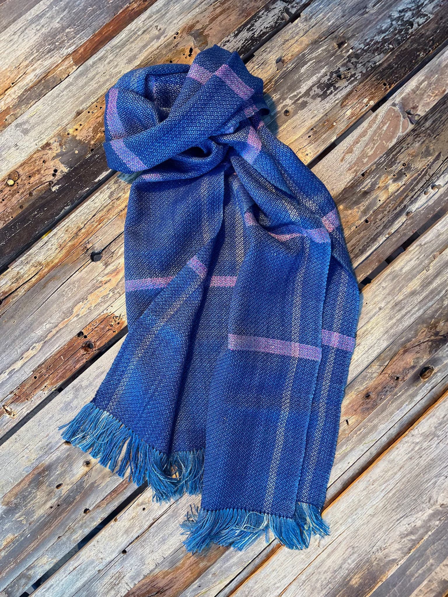 Étole tissée main — soie de mer & algue image 3