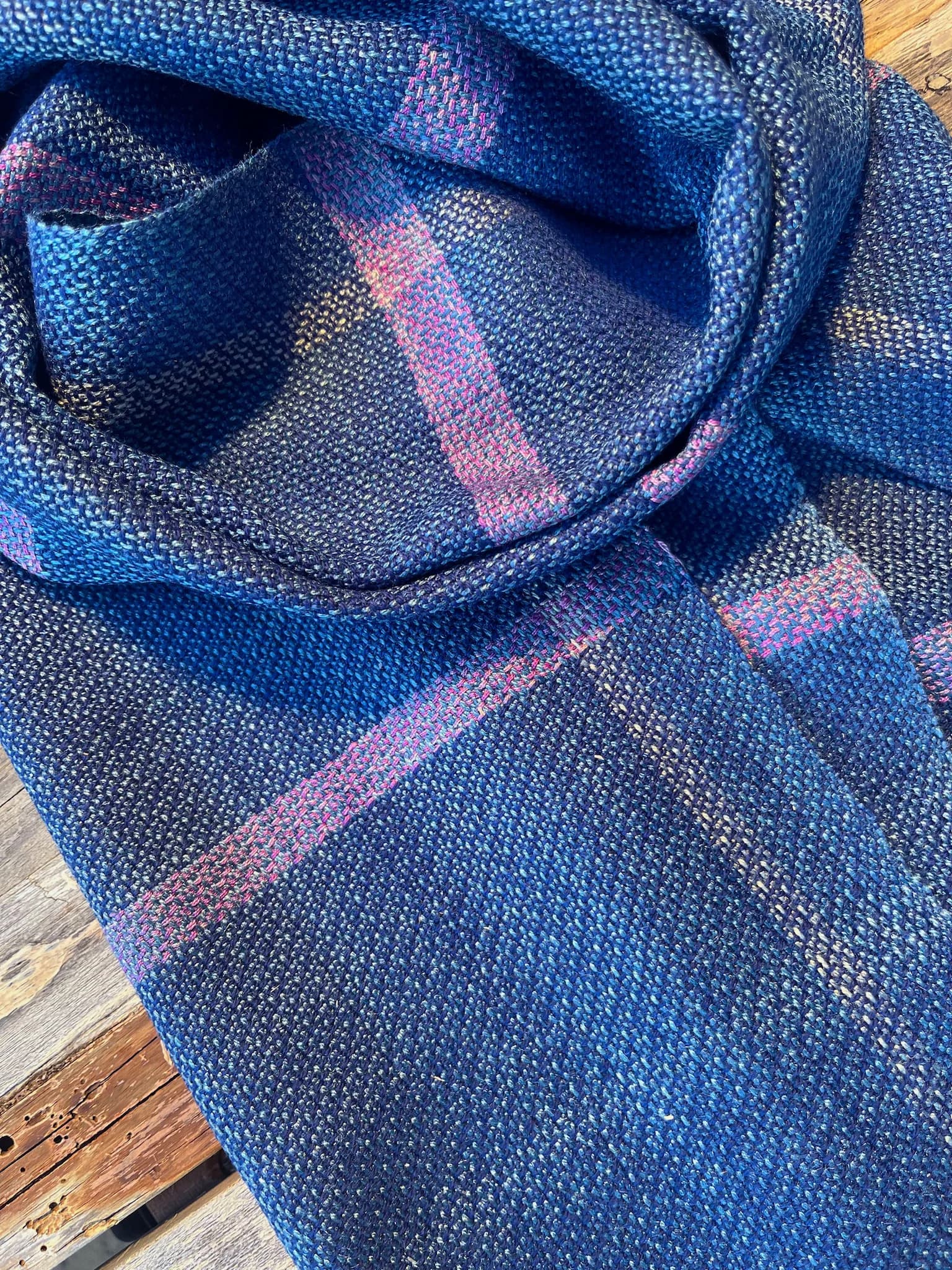 Étole tissée main — soie de mer & algue image 4