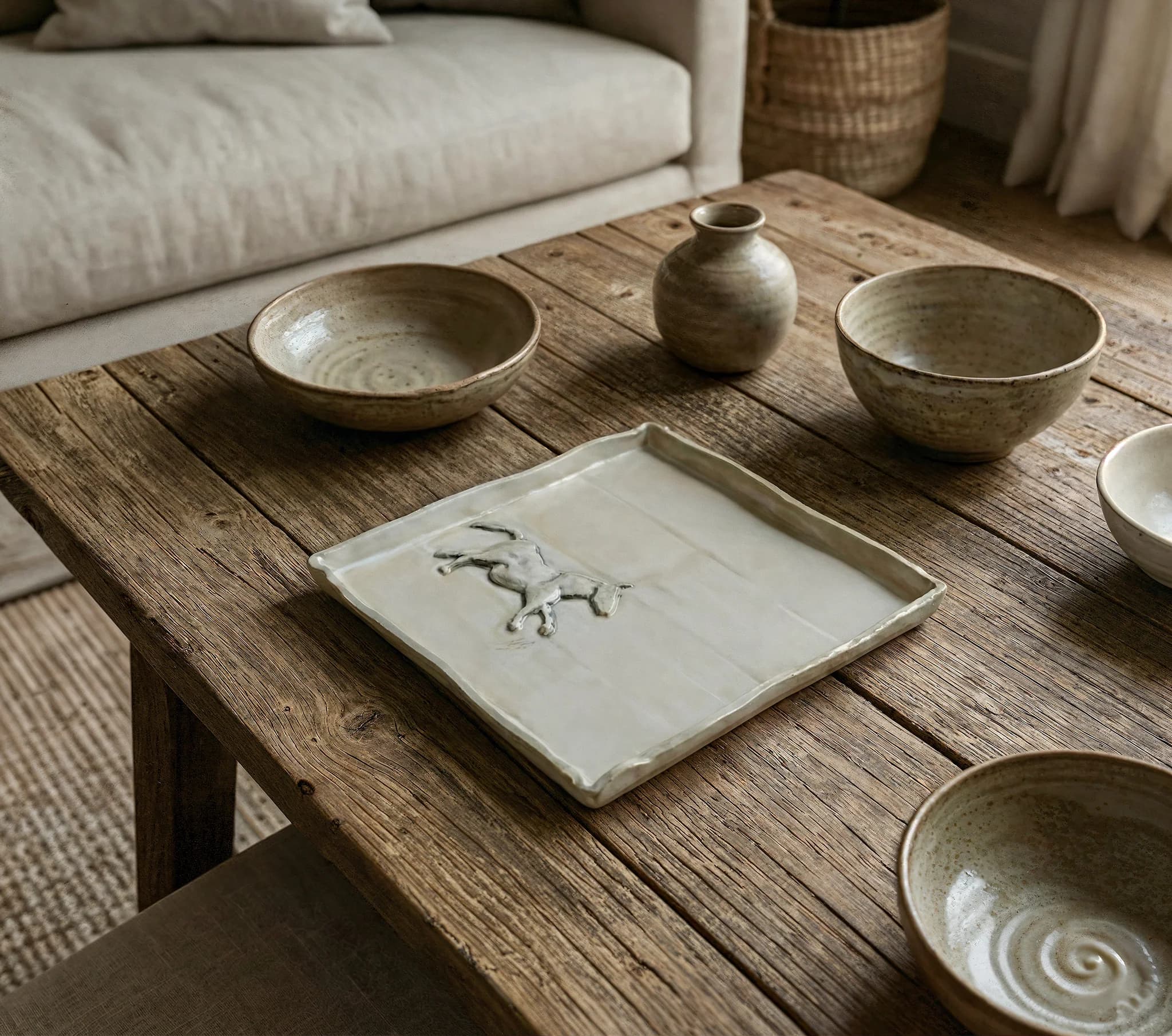 Assiette en grès ou en porcelaine, collection champêtre image 1