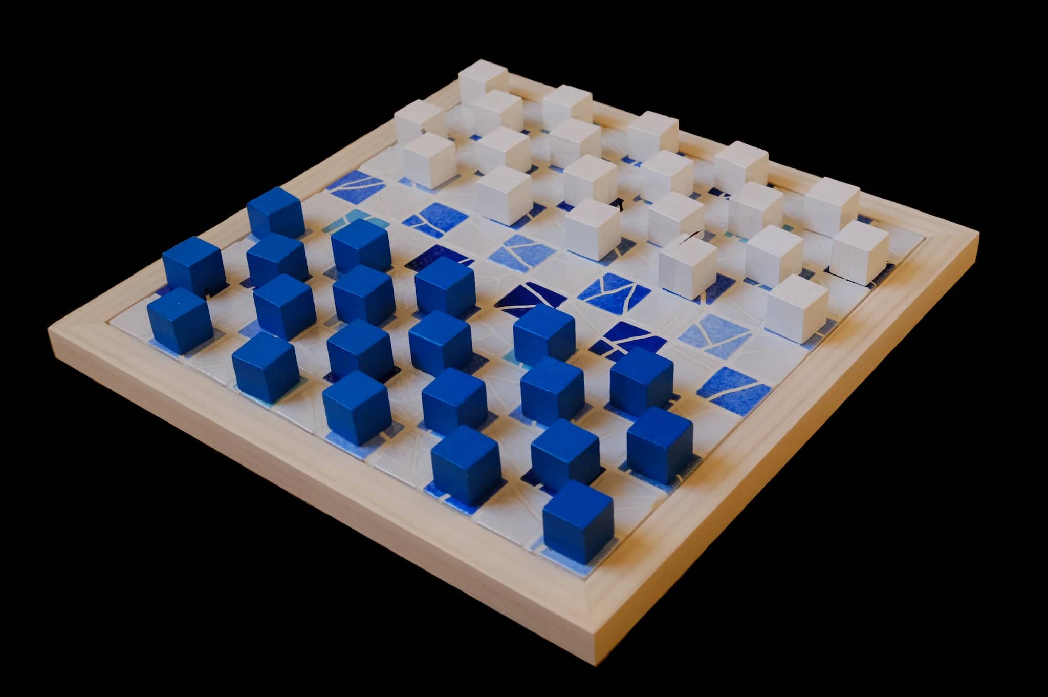 Jeu de dames bleu et blanc image principale